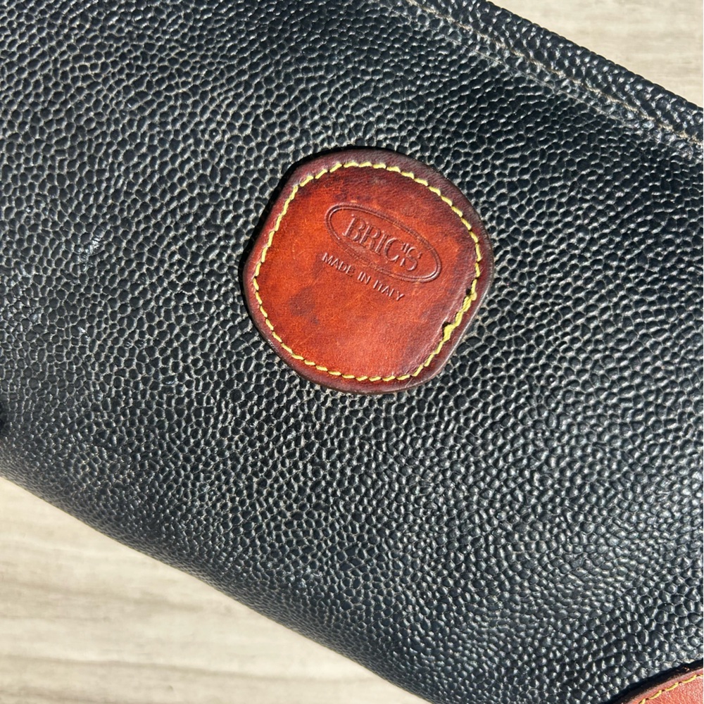 Beautiful Vintage Bric’s Black Pebble Leather Toiletries Bag - Picture 2 of 9